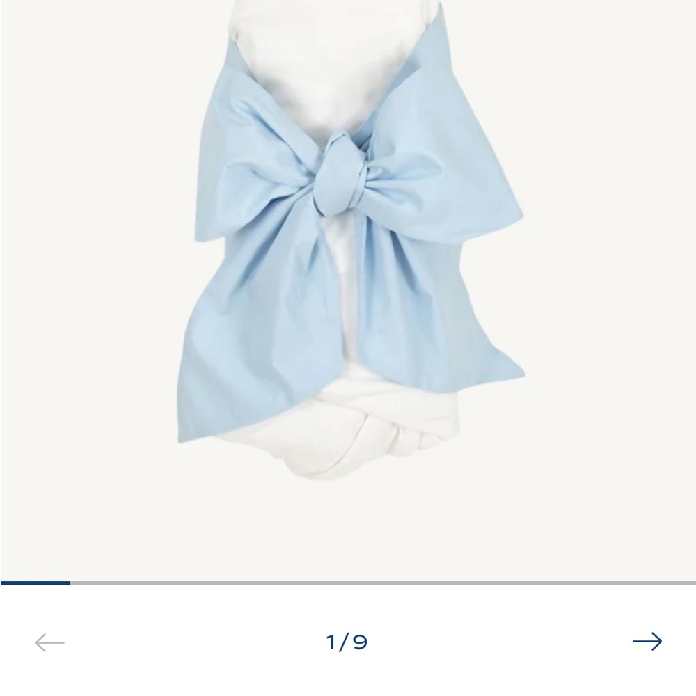 TBBC bow swaddle in Buckhead blue
